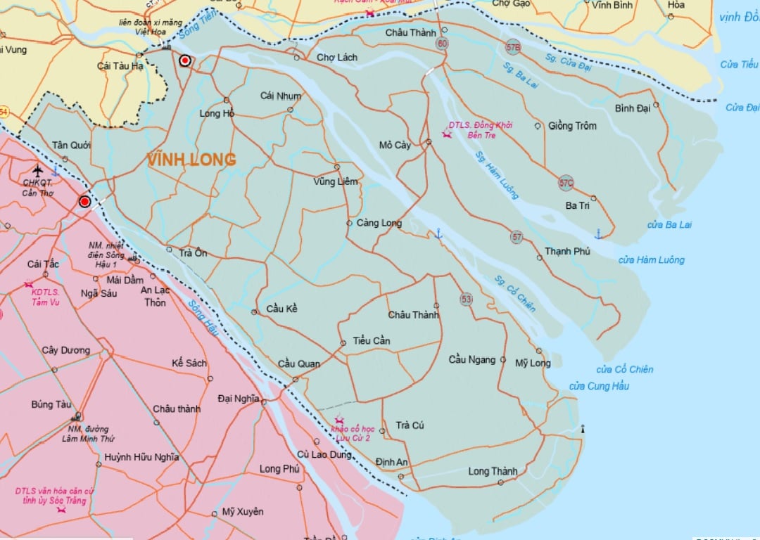 Bản đồ hành chính Vĩnh Long